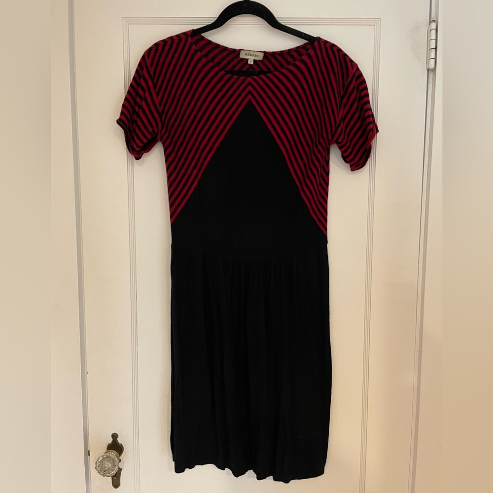 Soft black and red knee length dress